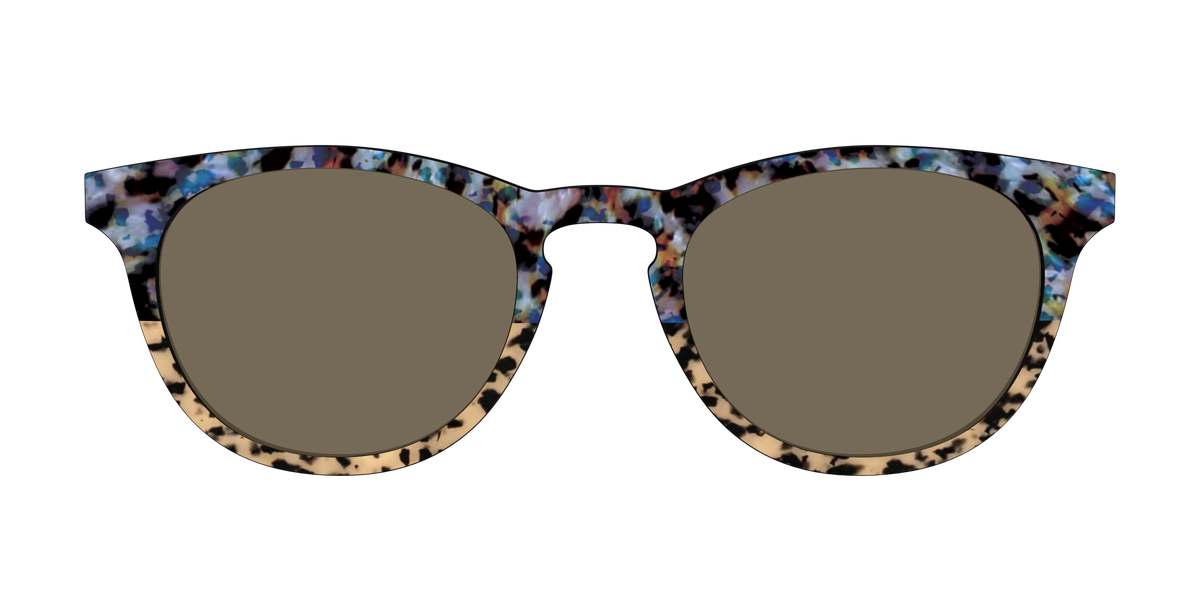 The Polarized Oasis Tortoise Split Sun Top - Front Top Image - Pair Eyewear