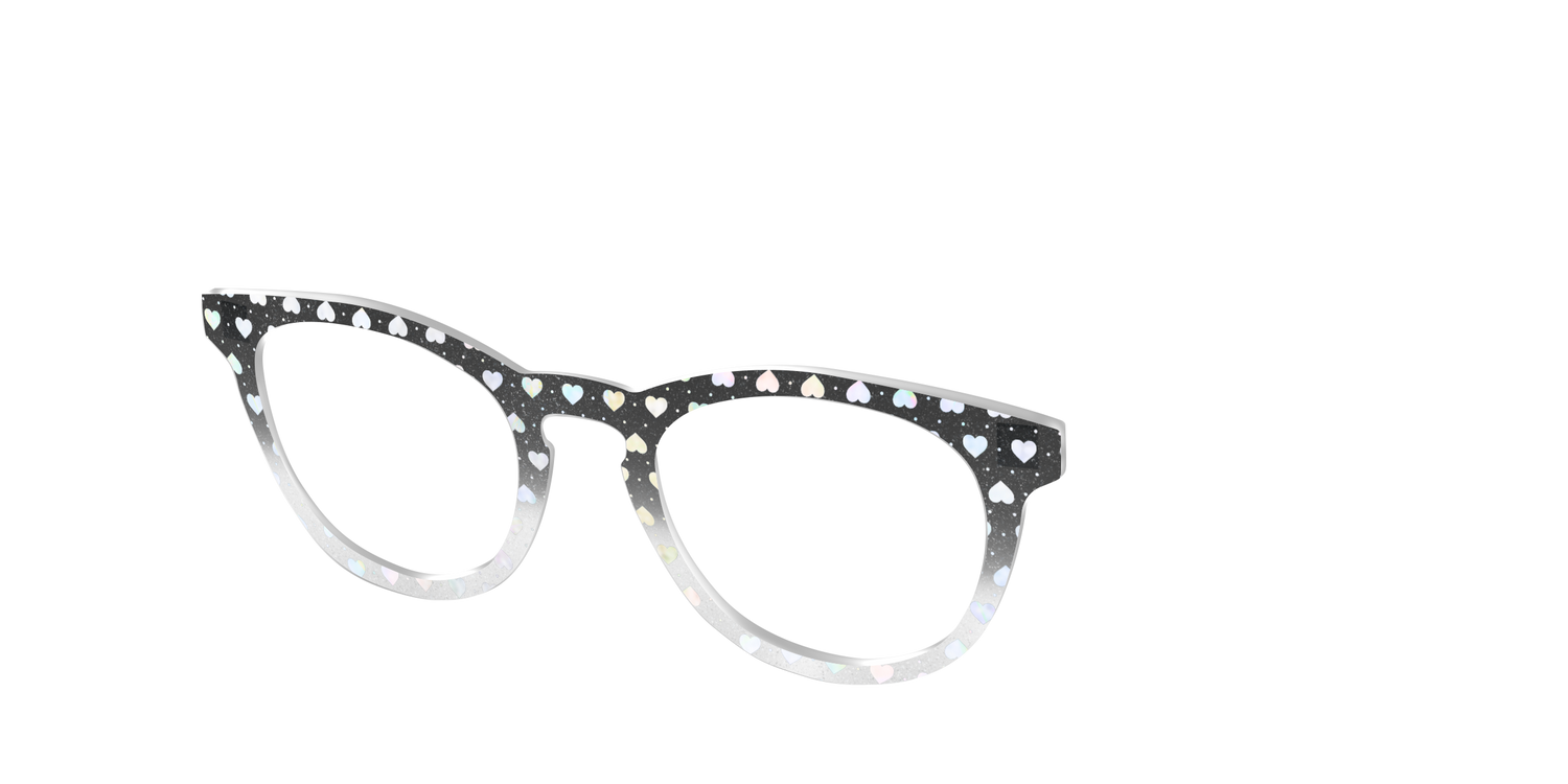 The Rainbow Foil Hearts Gradient Crystal - Angle Top Image - Pair Eyewear