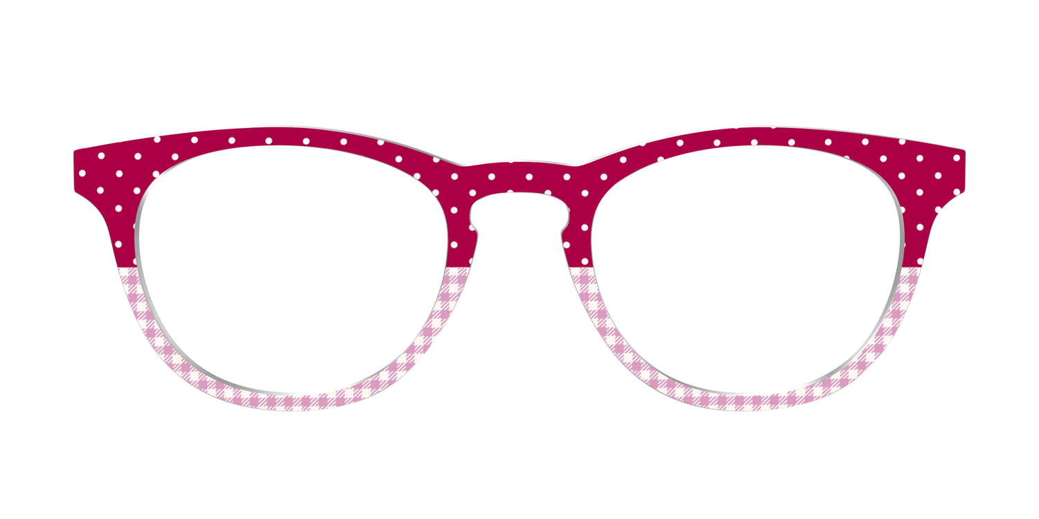 The Raspberry Pin Dot Split - Front Top Image - Pair Eyewear