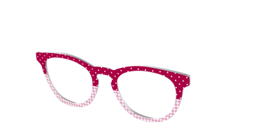 The Raspberry Pin Dot Split - Angle Top Thumbnail - Pair Eyewear