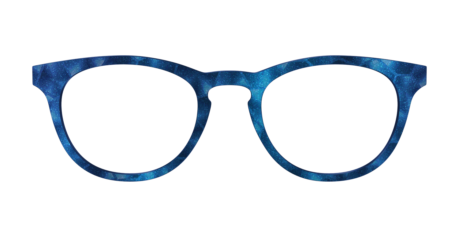 The Shimmering Cobalt Hexagons - Front Top Image - Pair Eyewear