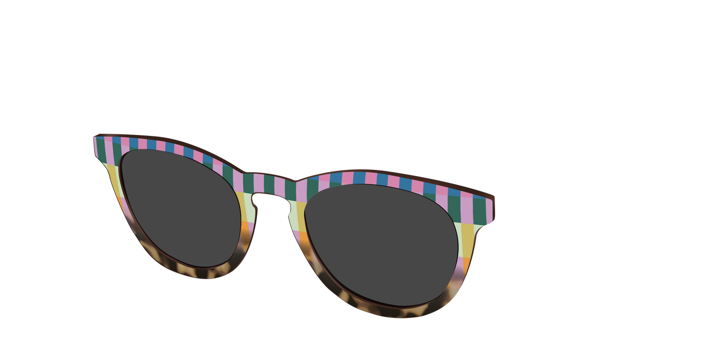 The Polarized Summer Stripes Tortoise Sun Top - Angle Top Image - Pair Eyewear