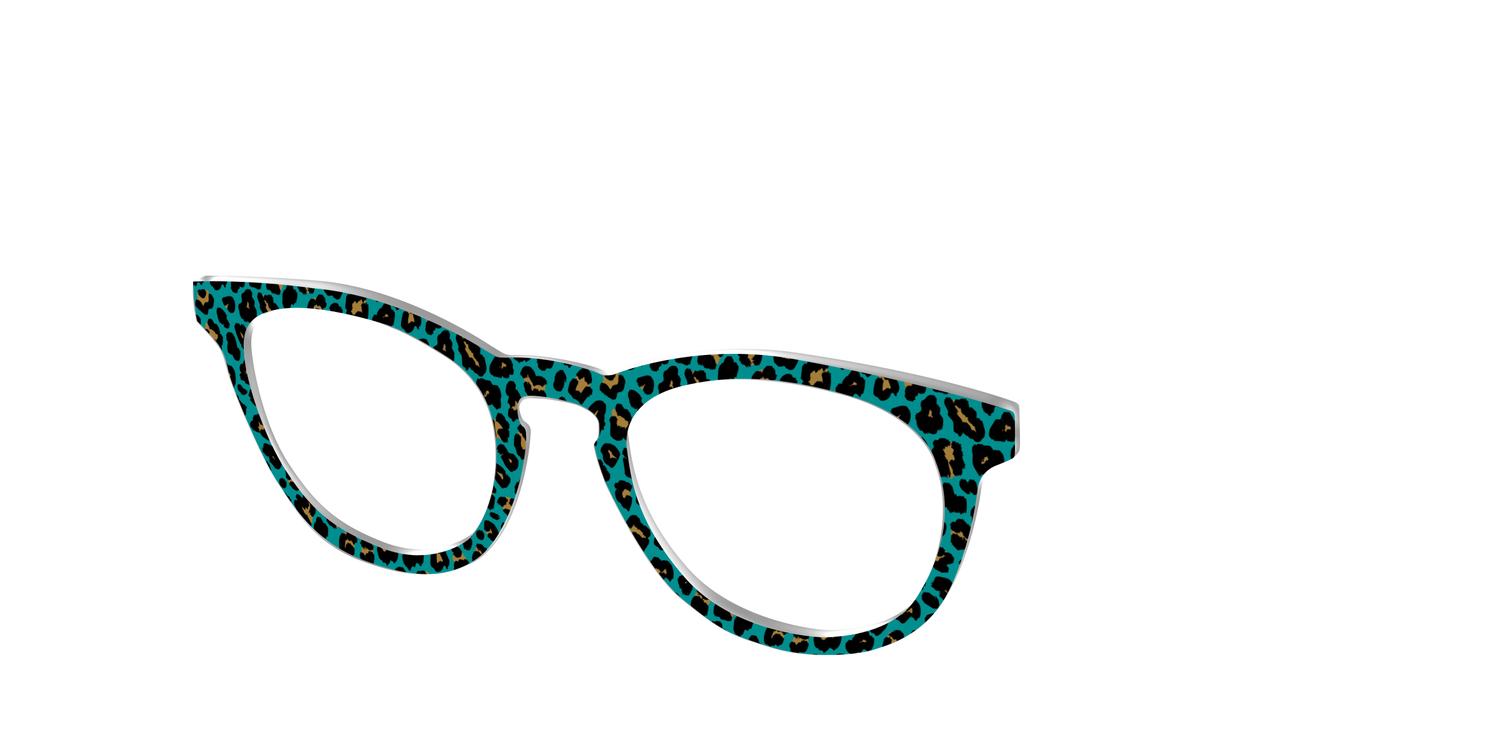 The Teal Leopard - Angle Top Image - Pair Eyewear