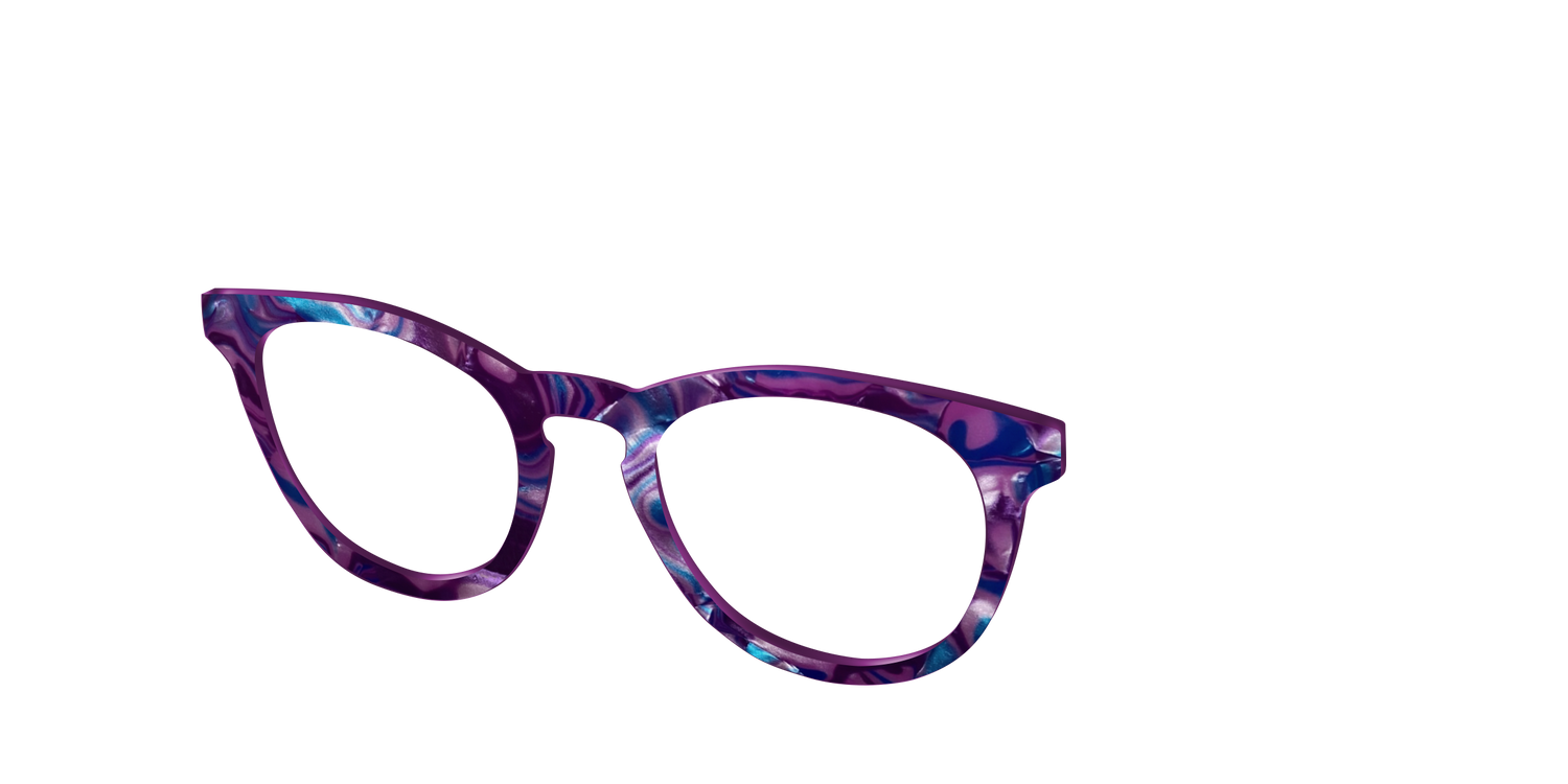 The Tyrian Purple Pearl Marble - Angle Top Image - Pair Eyewear