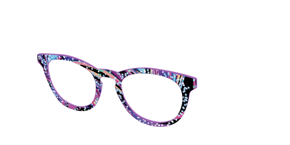 The Vaporwave Marble with Star Glitter - Angle Top Image - Pair Eyewear