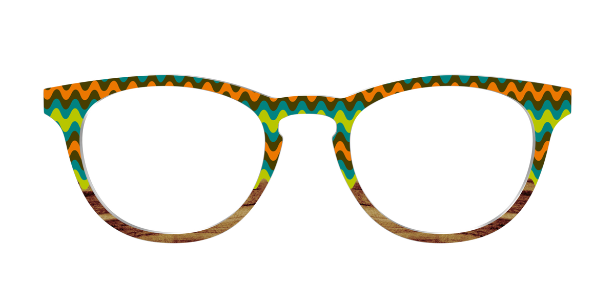 The Woodgrain Waves - Front Top Image - Pair Eyewear