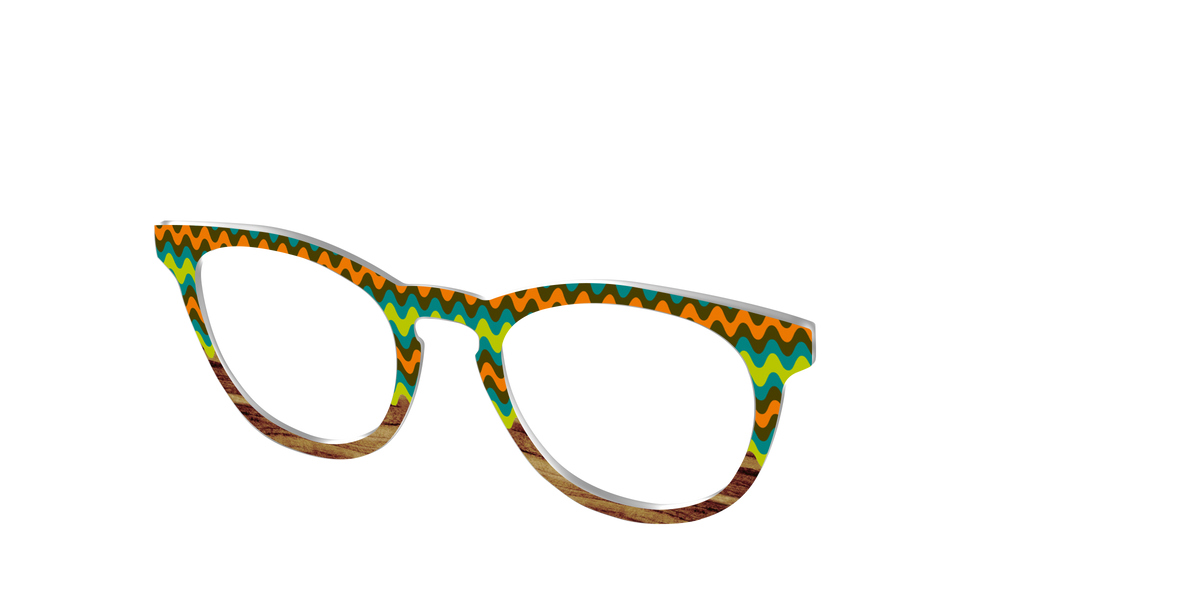 The Woodgrain Waves - Angle Top Image - Pair Eyewear