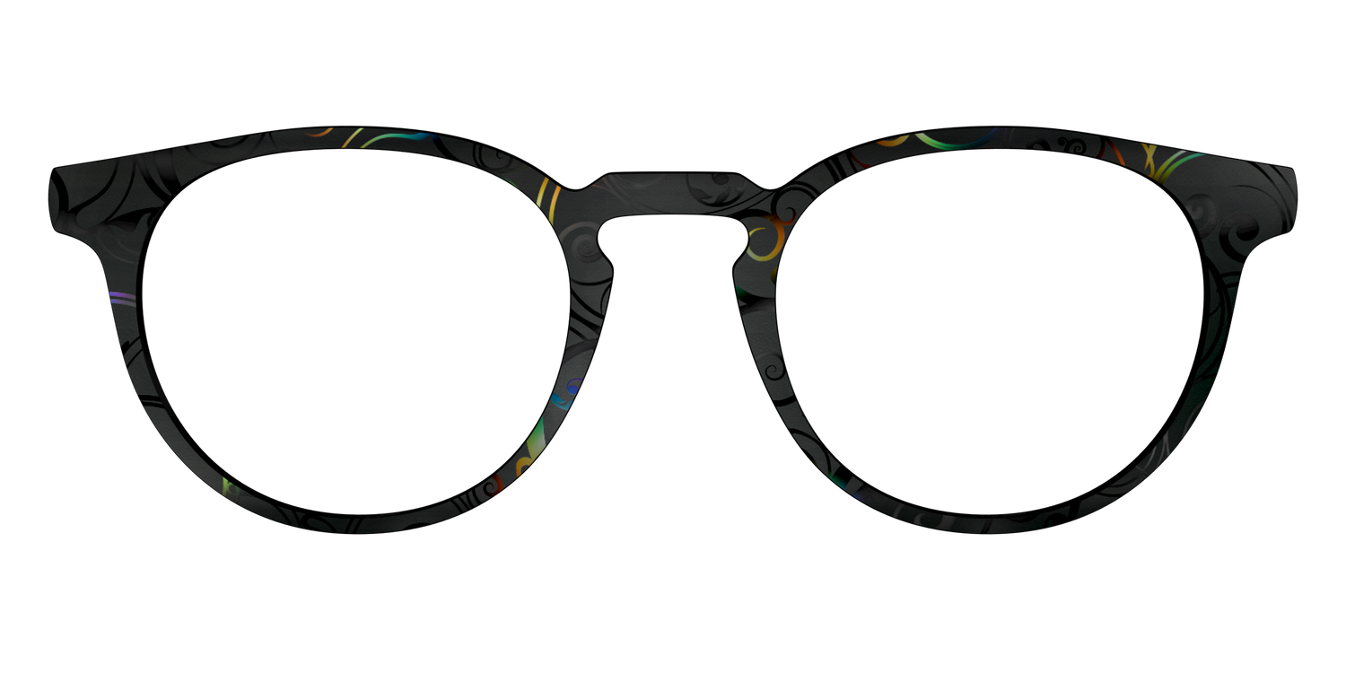 The Black Holographic Scrolls - Front Top Image - Pair Eyewear