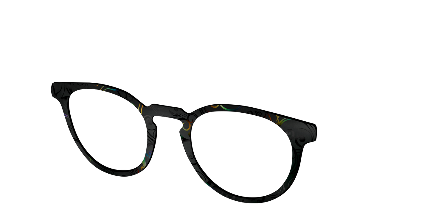 The Black Holographic Scrolls - Angle Top Image - Pair Eyewear