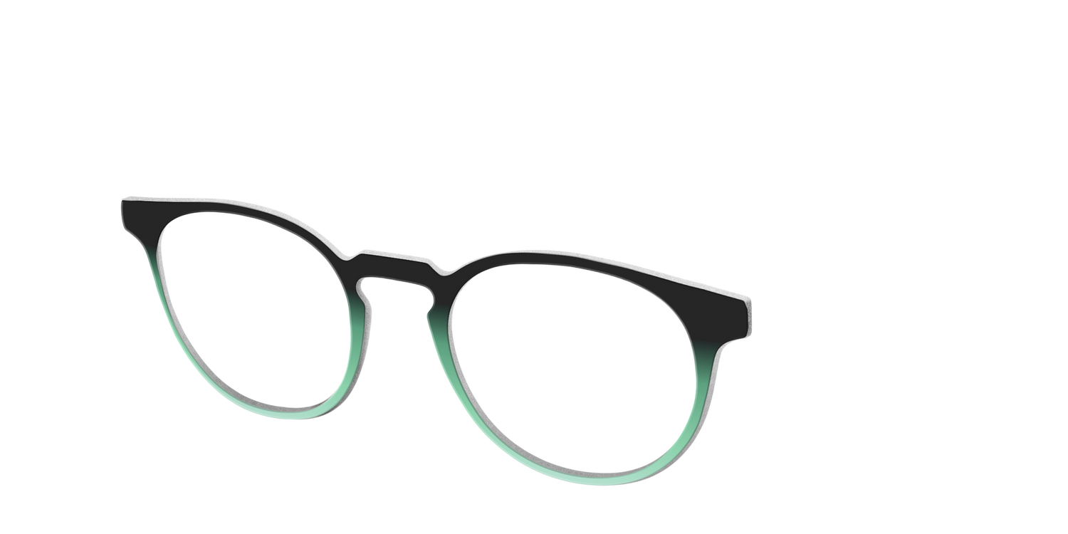 The Black to Spearmint Gradient - Angle Top Image - Pair Eyewear