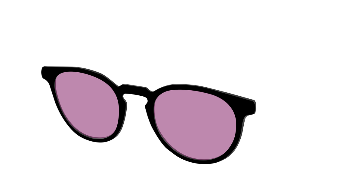 The Black with Pink Racquet Sport lens - Angle Top Image - Pair Eyewear