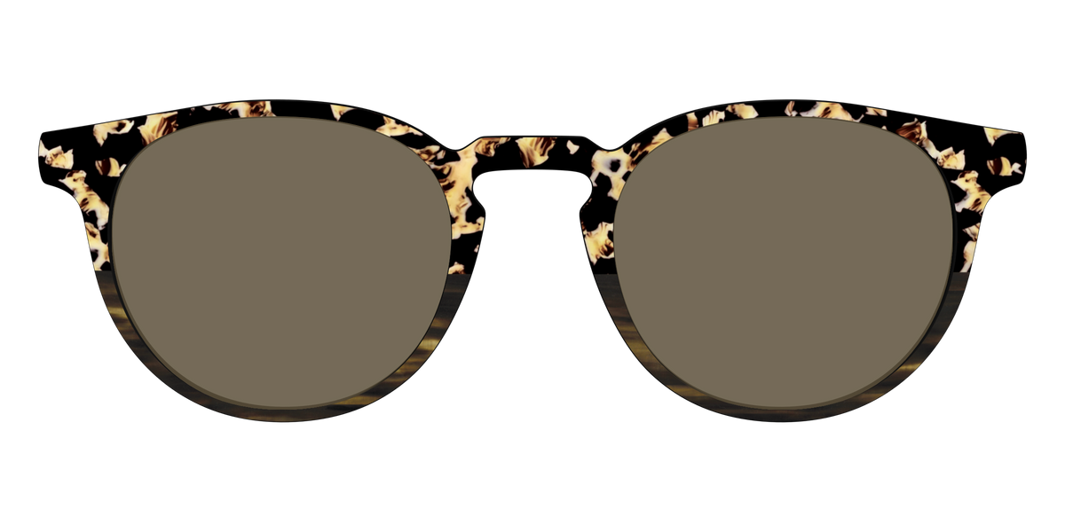 The Polarized Caramel Tortoise Horn Split Sun Top - Front Top Image - Pair Eyewear
