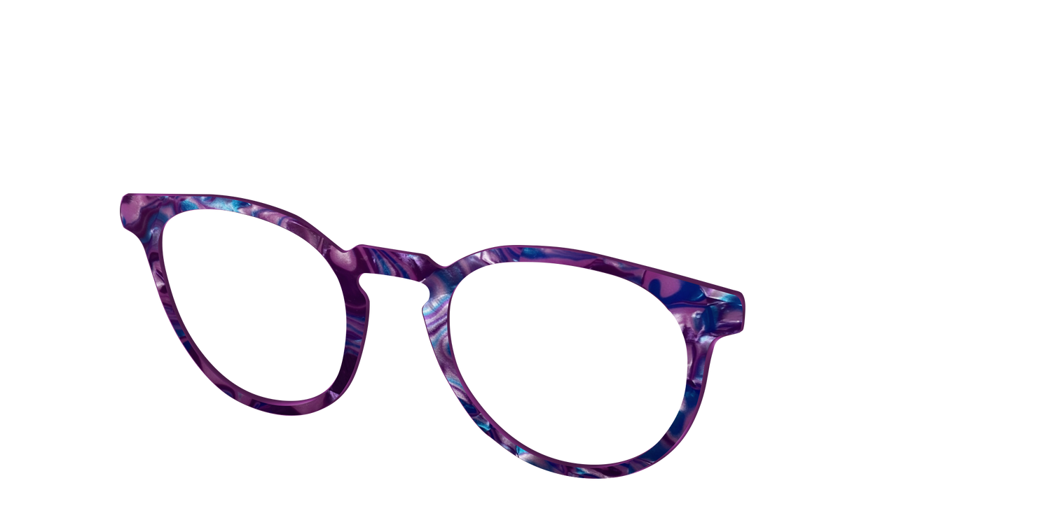 The Tyrian Purple Pearl Marble - Angle Top Image - Pair Eyewear