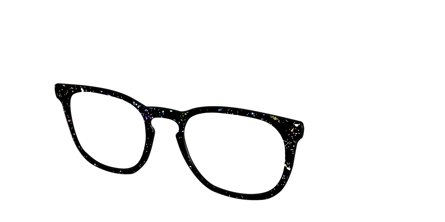 The Black Holographic Flakes - Angle Top Image - Pair Eyewear