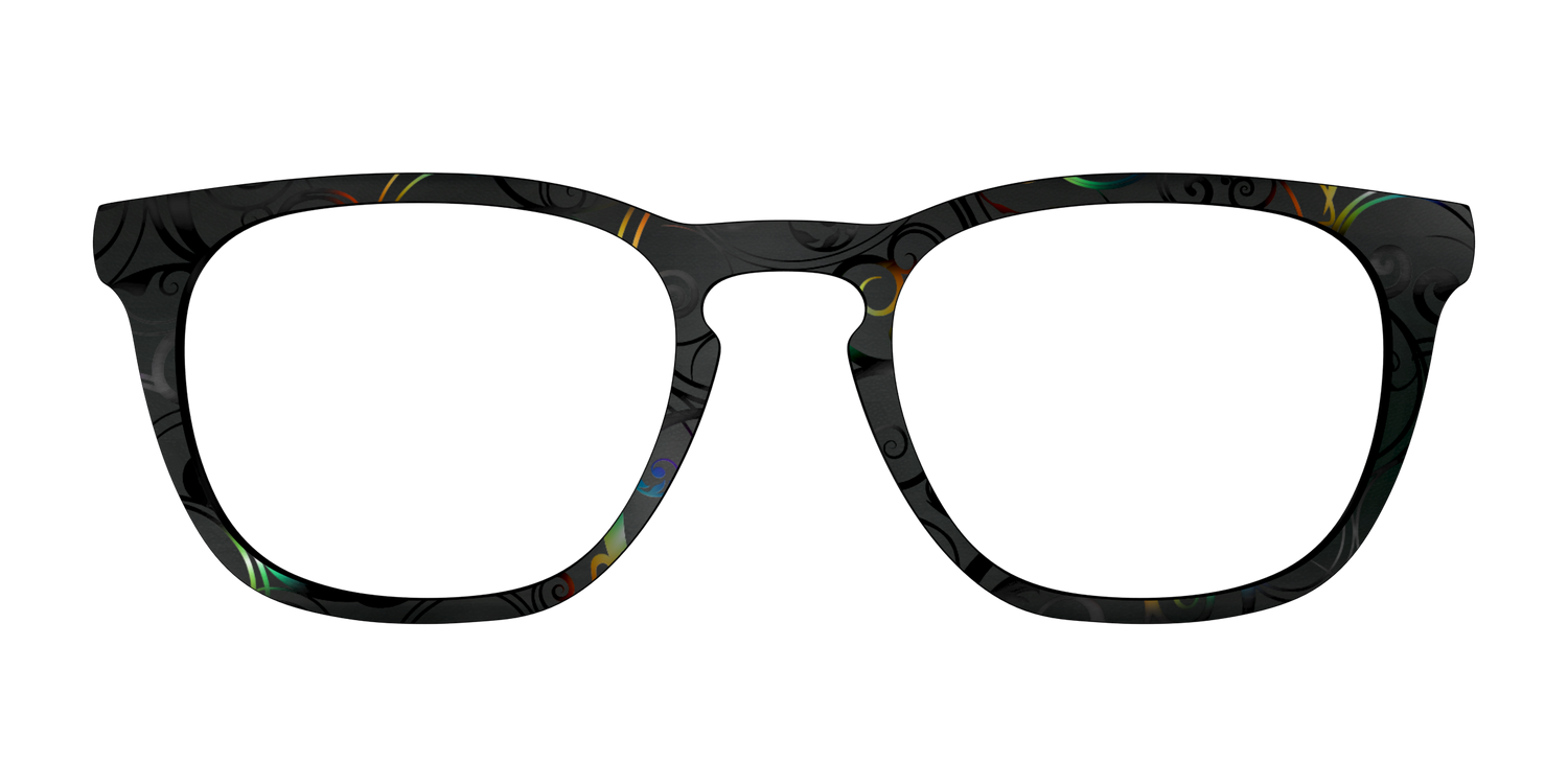 The Black Holographic Scrolls - Front Top Image - Pair Eyewear