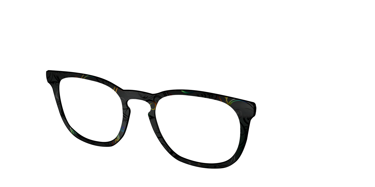 The Black Holographic Scrolls - Angle Top Image - Pair Eyewear