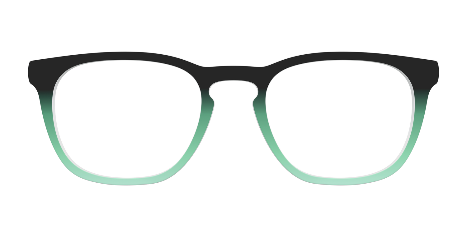 The Black to Spearmint Gradient - Front Top Image - Pair Eyewear