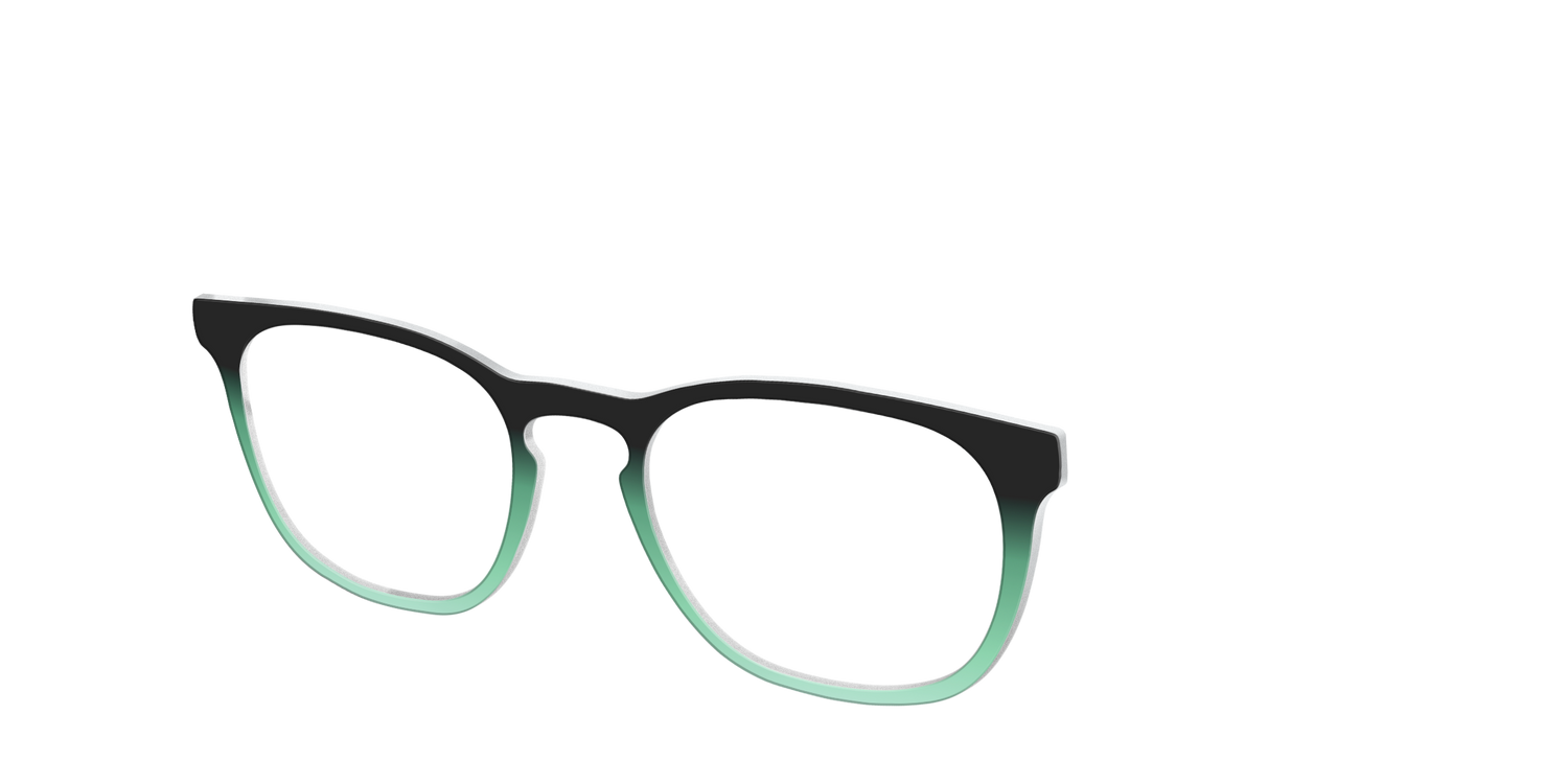 The Black to Spearmint Gradient - Angle Top Image - Pair Eyewear