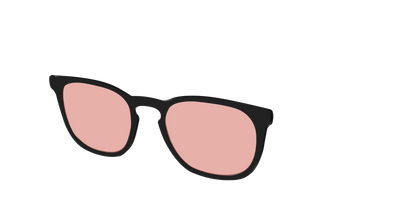 The Black With Coral Pink Lens - Angle Top Thumbnail - Pair Eyewear