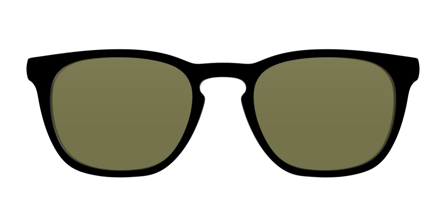 The Black with Green Racquet Sport Lens - Front Top Image - Pair Eyewear