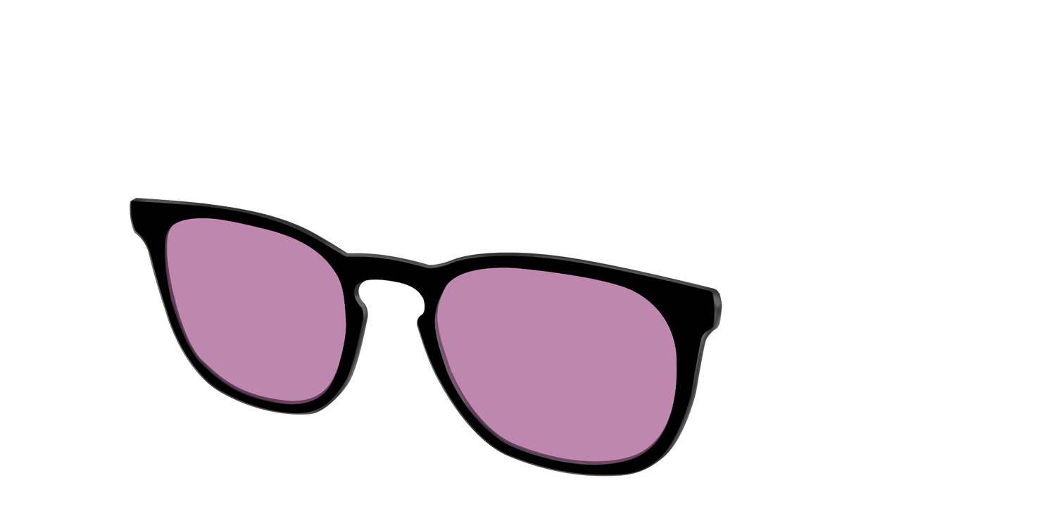 The Black with Pink Racquet Sport Lens - Angle Top Image - Pair Eyewear