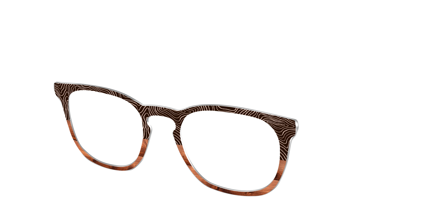 The Cabin Woodgrain Split - Angle Top Image - Pair Eyewear