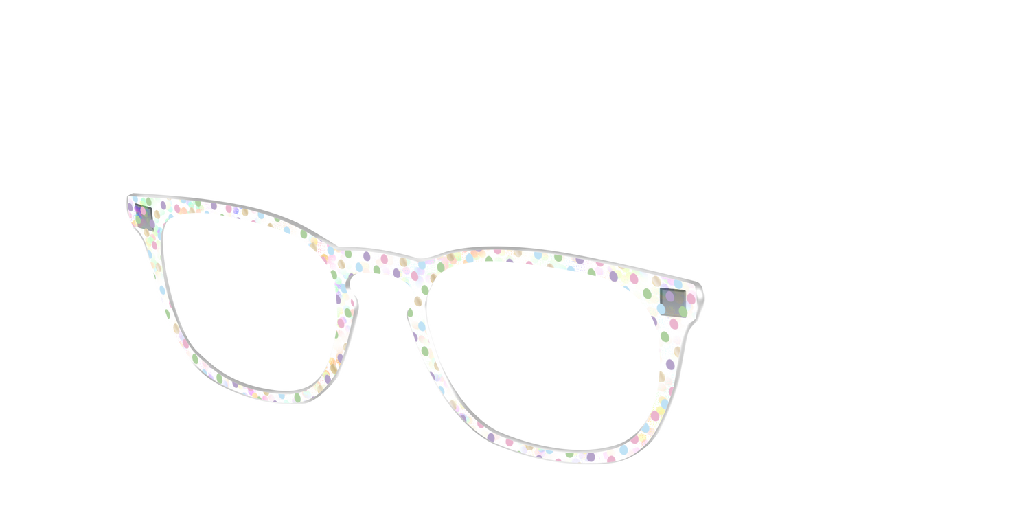 The Egg Polka Dot with Gold Foil Crystal - Angle Top Image - Pair Eyewear
