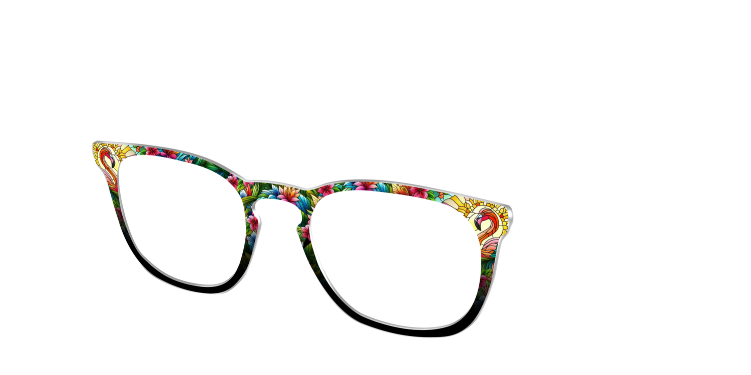 The Flamingo Stained Glass - Angle Top Image - Pair Eyewear