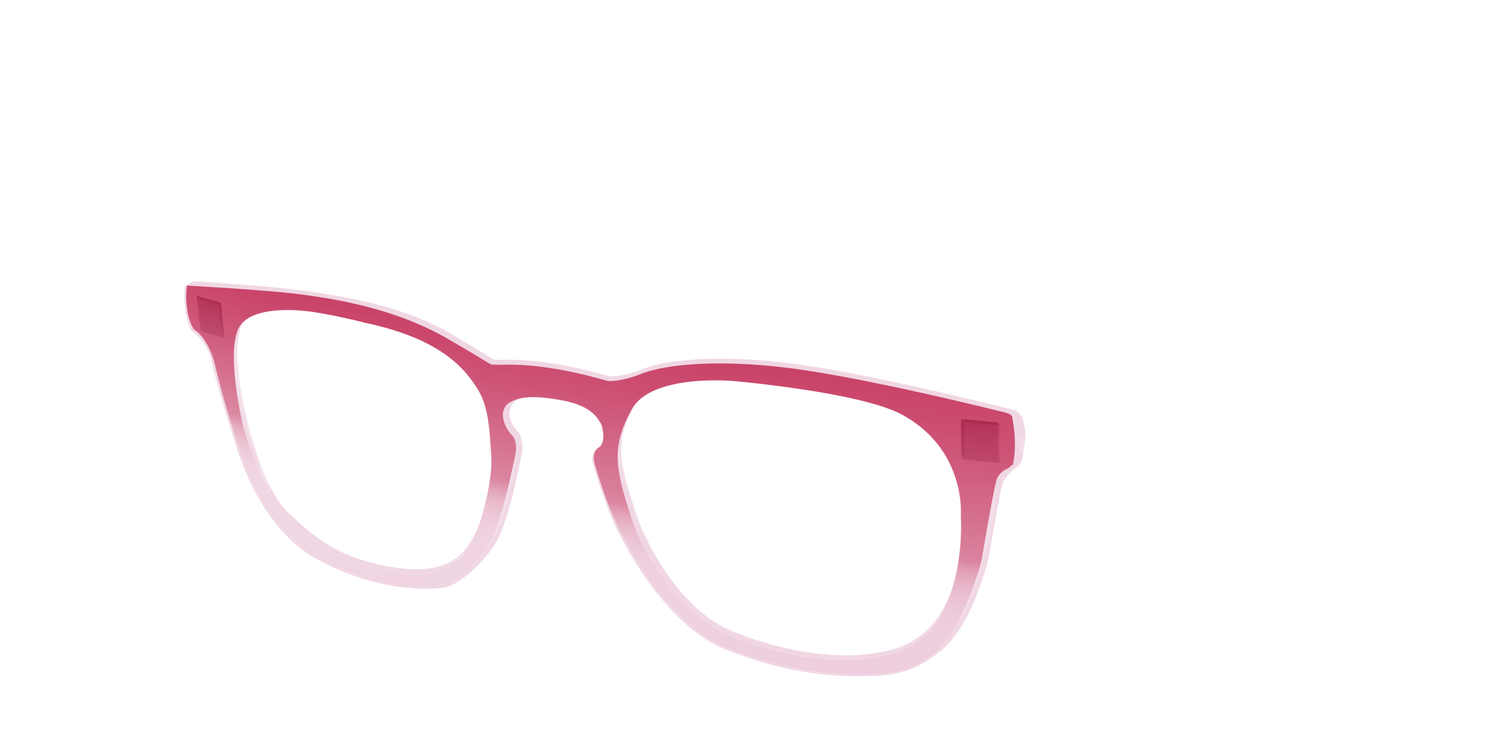 The Flamingo to Blush Gradient Crystal - Angle Top Image - Pair Eyewear