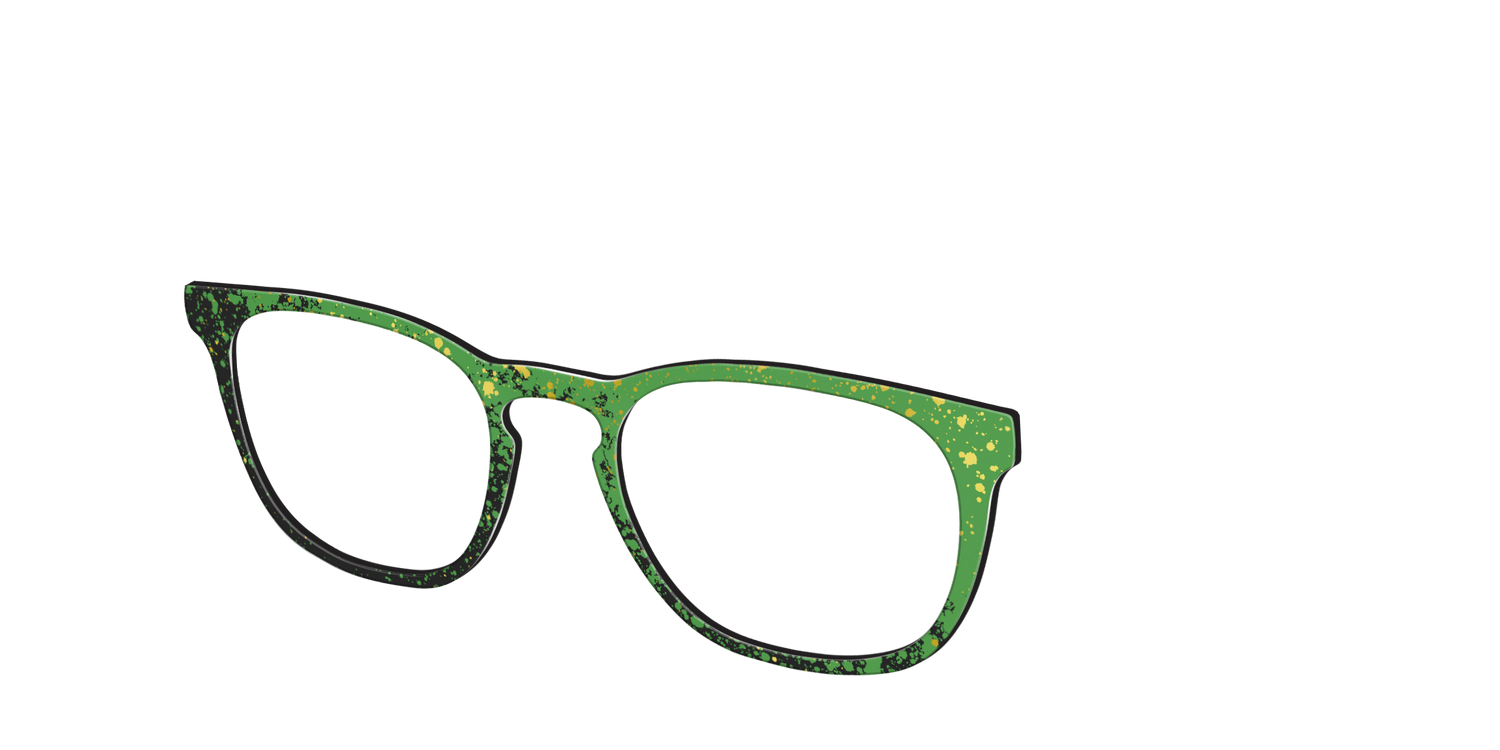 The Green Splatter - Angle Top Image - Pair Eyewear