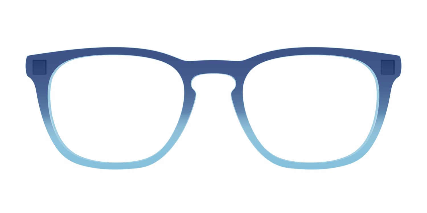 The Indigo to Sky Blue Gradient Crystal - Front Top Image - Pair Eyewear