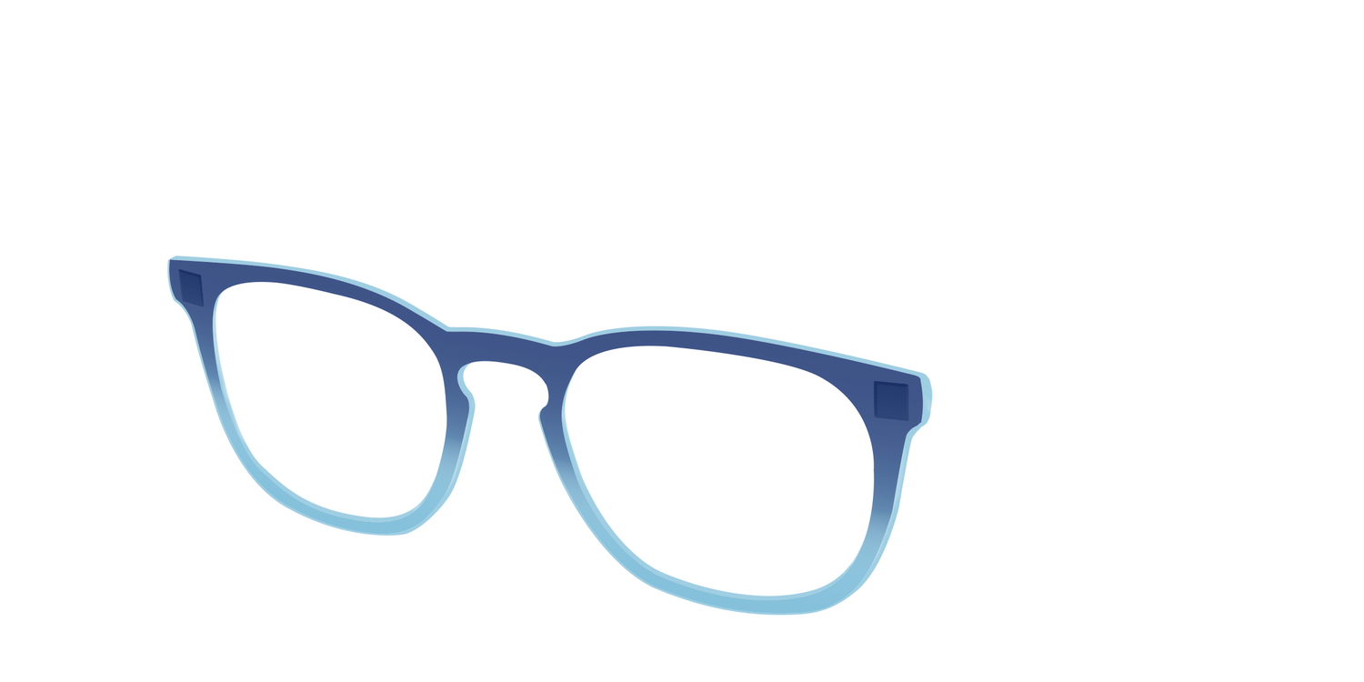 The Indigo to Sky Blue Gradient Crystal - Angle Top Image - Pair Eyewear