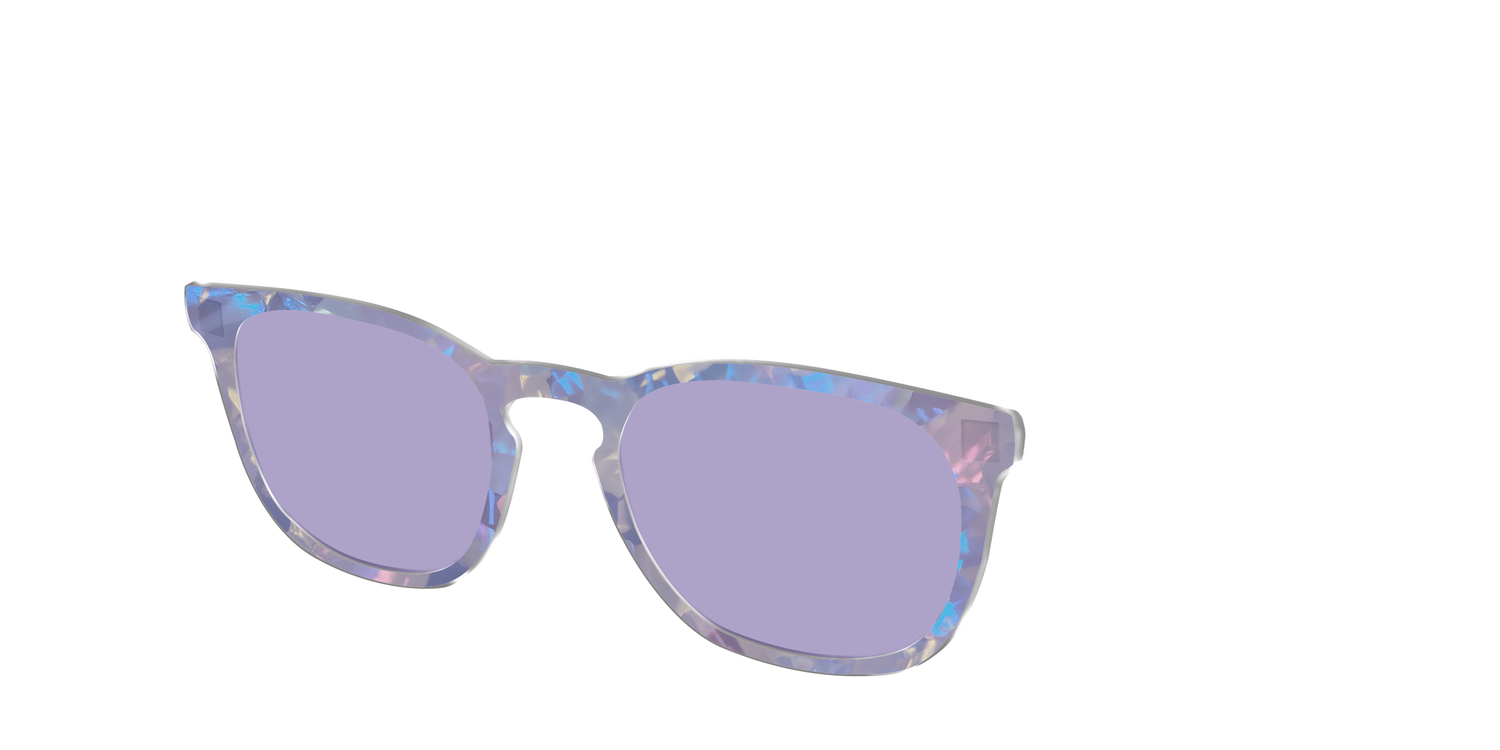 The Lavender Pearl Tort With Celestial Purple Lens - Angle Top Image - Pair Eyewear
