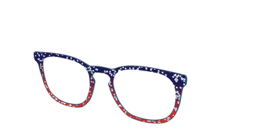 The Navy to Scarlet Gradient with Star Glitter - Angle Top Thumbnail - Pair Eyewear