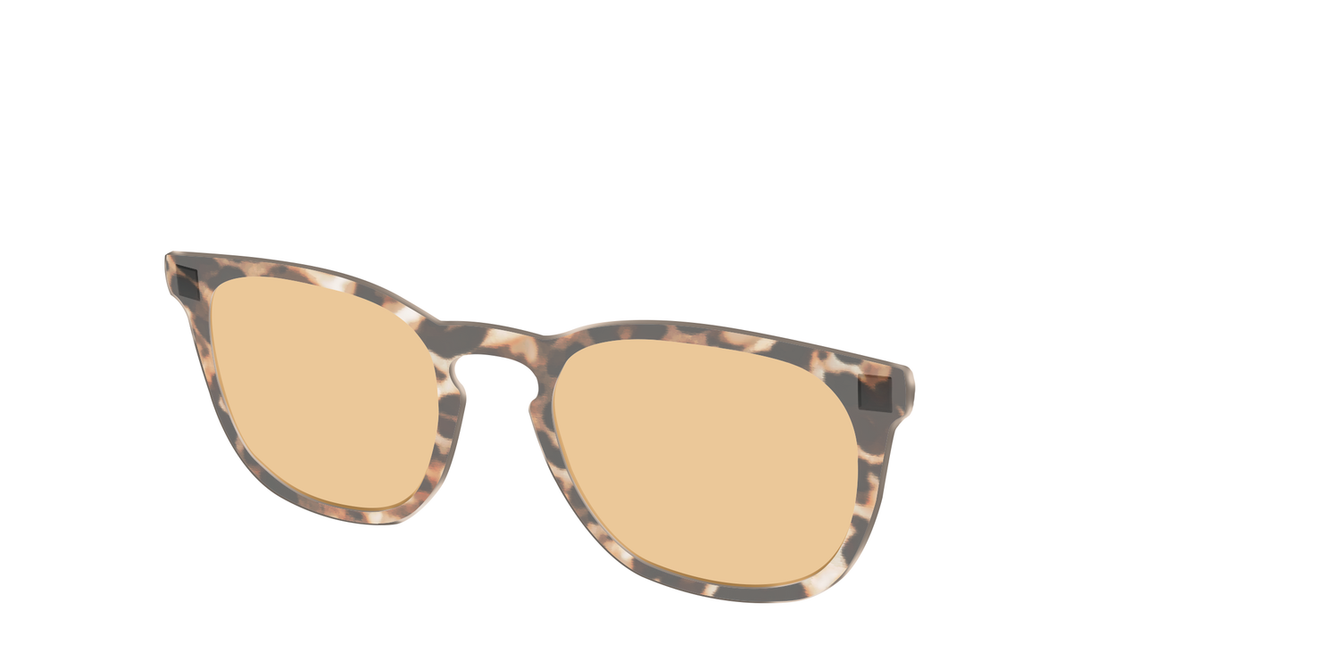 The Neutral Tort Crystal With Umber Brown Lens - Angle Top Image - Pair Eyewear