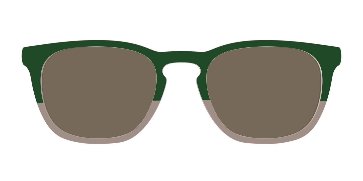 The Polarized Cedar & Sap Crystal Split Sun Top - Front Top Image - Pair Eyewear