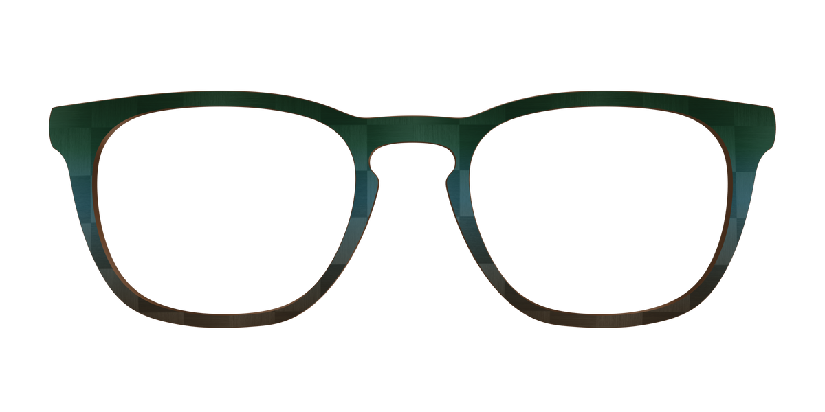 The Teal to Walnut Matte Check - Front Top Image - Pair Eyewear