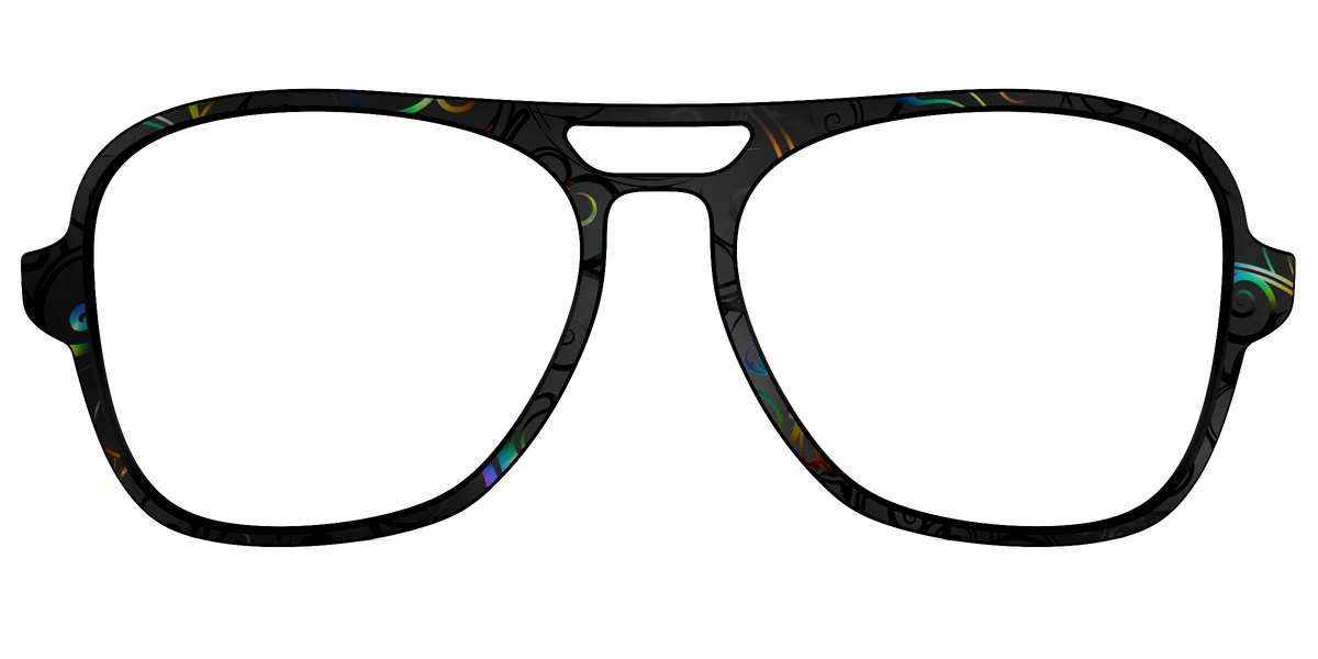 The Black Holographic Scrolls - Front Top Image - Pair Eyewear