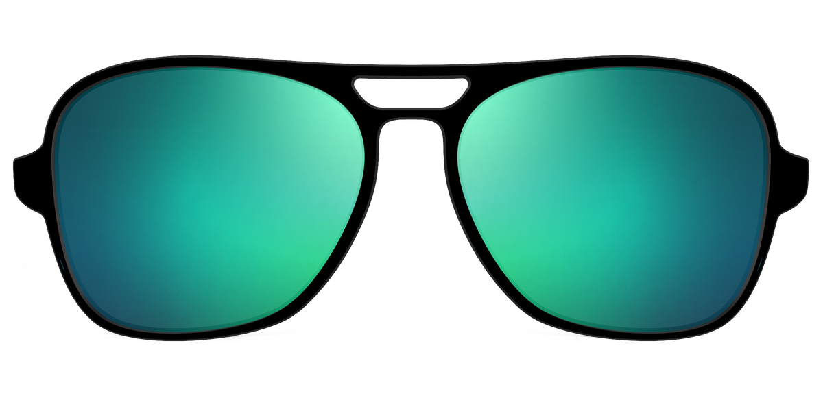 The Polarized Green Reflective Sun Top - Front Top Image - Pair Eyewear