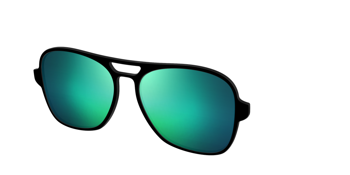 The Polarized Green Reflective Sun Top - Angle Top Image - Pair Eyewear