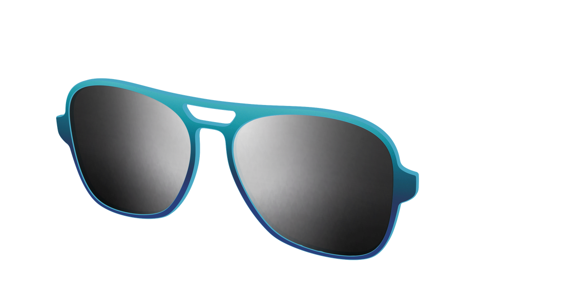 The Polarized Ocean Blue Sun Top - Angle Top Image - Pair Eyewear