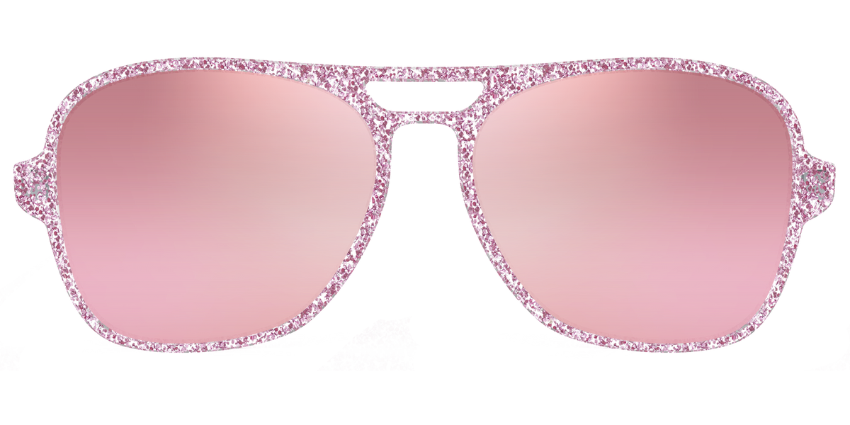 The Polarized Rose Gold Sparkle Sun Top - Front Top Image - Pair Eyewear