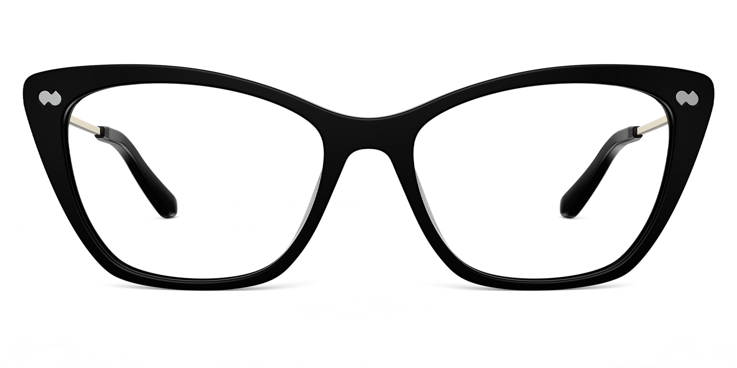 The Wanda - Black Acetate Gold Metal - Carousel2 - Pair Eyewear