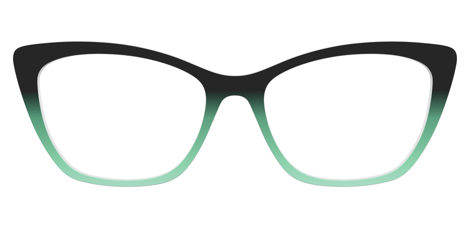 The Black to Spearmint Gradient - Front Top Image - Pair Eyewear