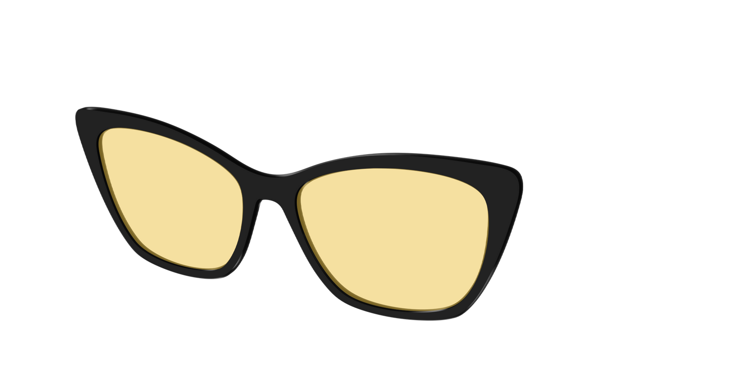 The Black With Citrine Yellow Lens - Angle Top Image - Pair Eyewear