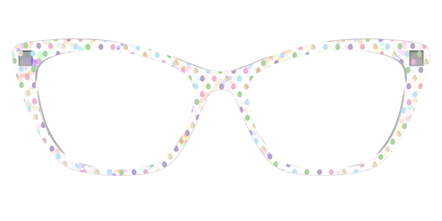 The Egg Polka Dot with Gold Foil Crystal - Front Top Image - Pair Eyewear