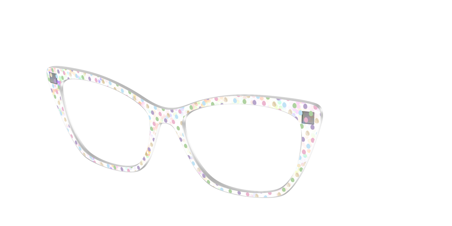 The Egg Polka Dot with Gold Foil Crystal - Angle Top Image - Pair Eyewear