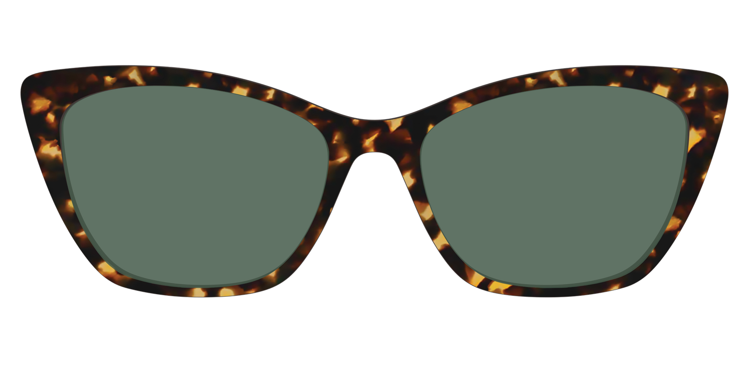 The Non-Polarized Green Tortoise Sun Top - Front Top Image - Pair Eyewear