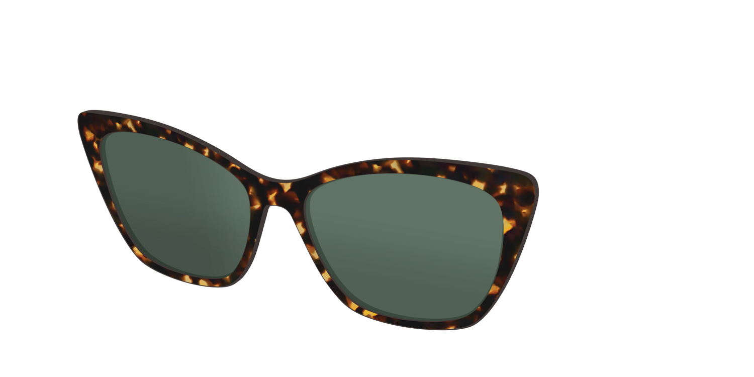 The Non-Polarized Green Tortoise Sun Top - Angle Top Image - Pair Eyewear