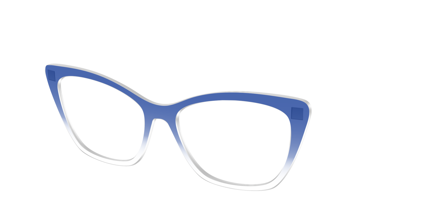 The Indigo Gradient Crystal - Angle Top Image - Pair Eyewear